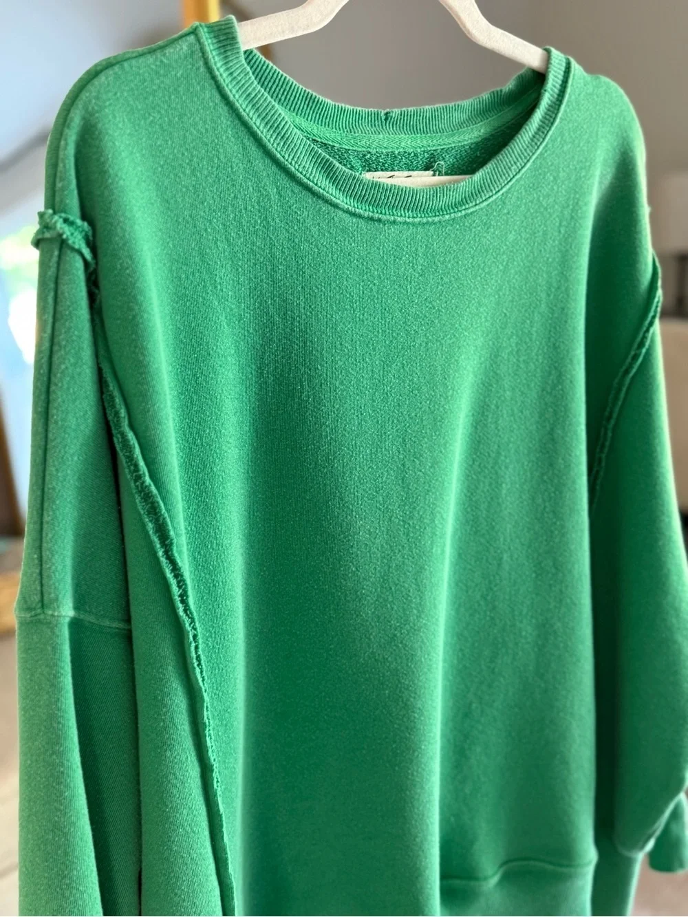 Free People Camden Sweatshirt Rare Tennis | Kelly Green - Size XS - Picture 3 of 9